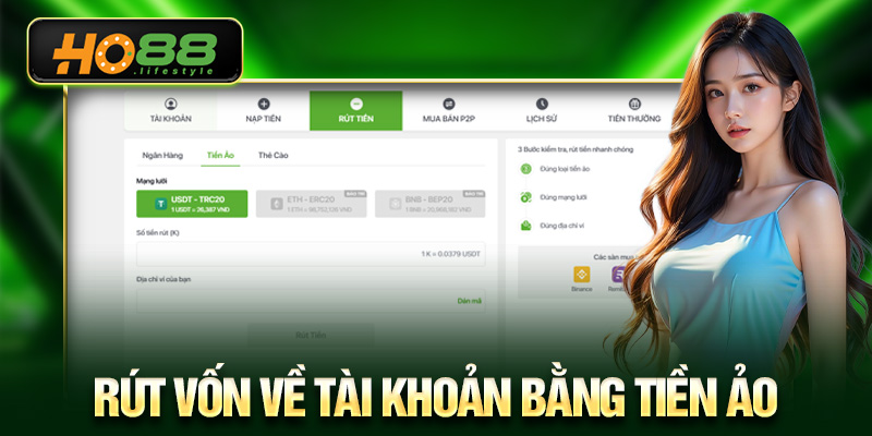 Rút vốn về tài khoản bằng tiền ảo